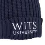 WU Ribbed Knit Beanie Navy - Image 4