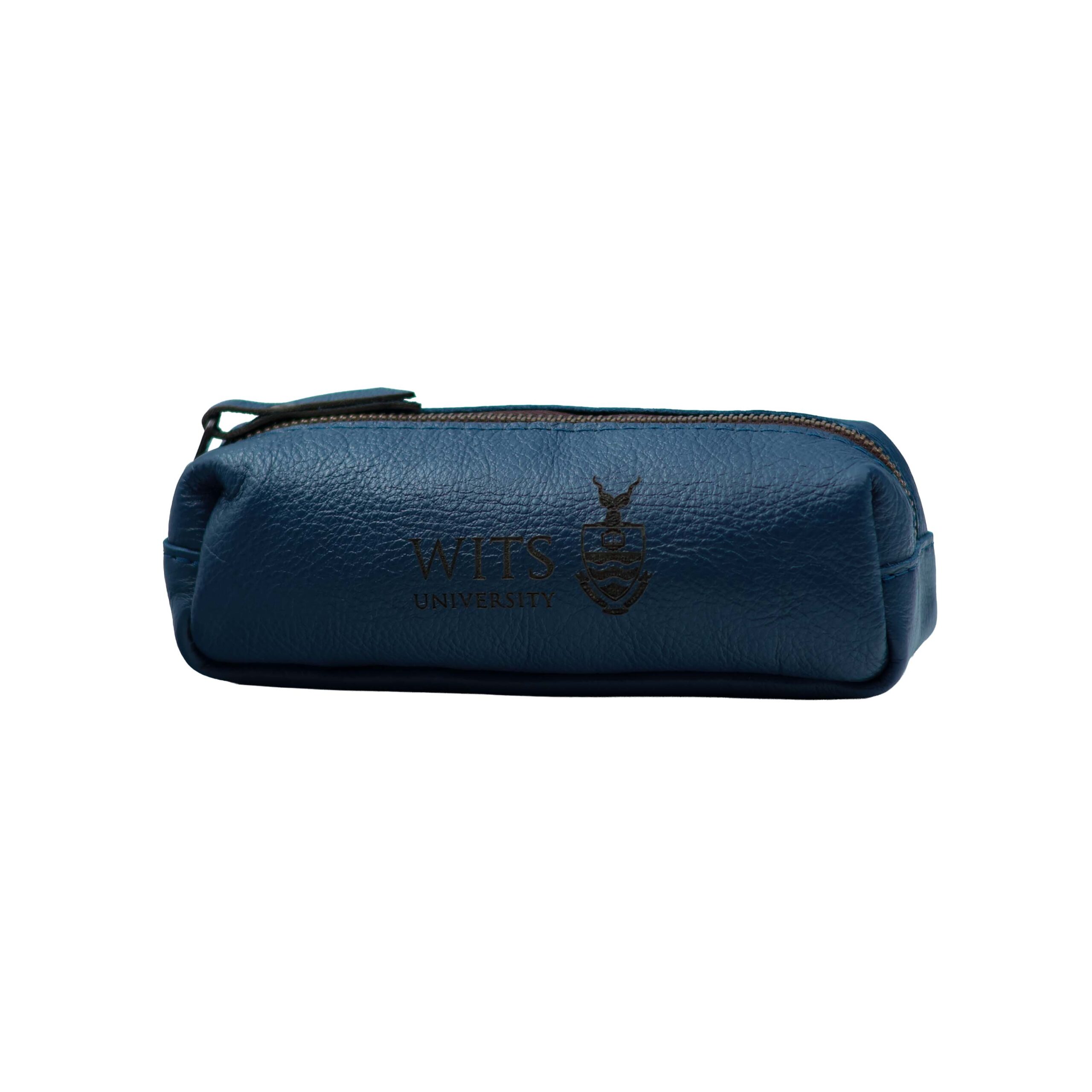 2fc00019-3bc4-4fed-b2ad-7e8dcd39cf17.jpg Wits Navy Leather Pencil Case - Image 1