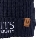 WU Ribbed Knit Beanie Navy - Image 3