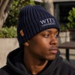 WU Ribbed Knit Beanie Navy - Image 2